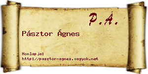 Pásztor Ágnes névjegykártya