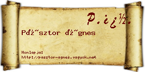 Pásztor Ágnes névjegykártya